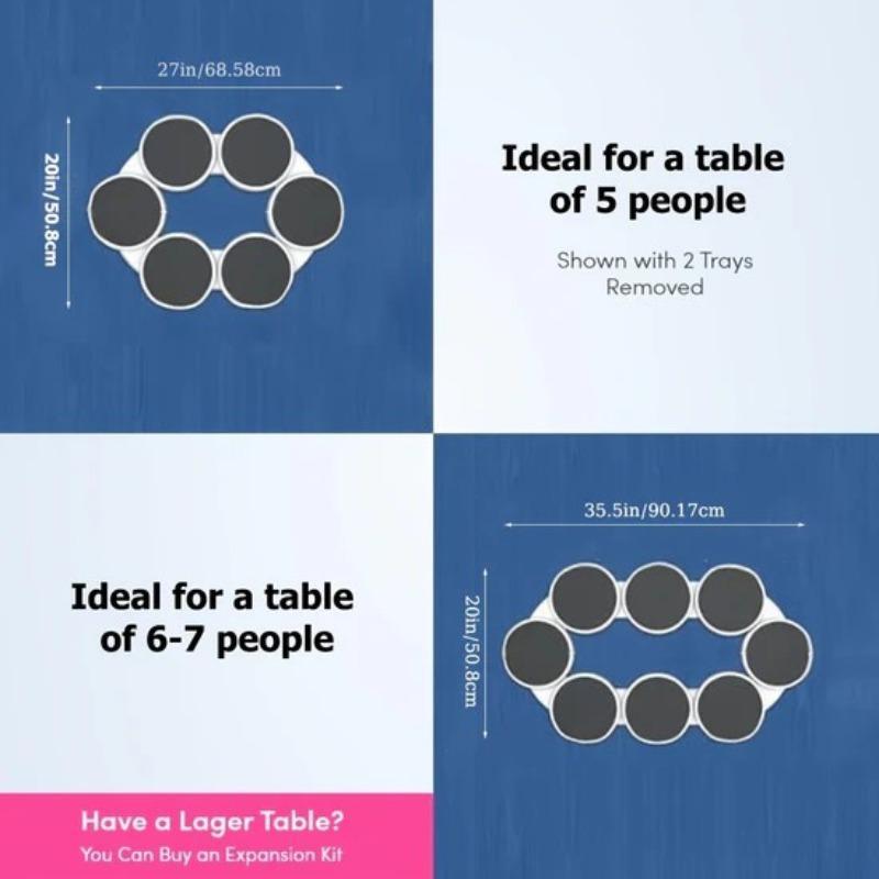 Round Rotating Turntable, 1 Count Plastic Rotating Orbit with 8 Counts Plates